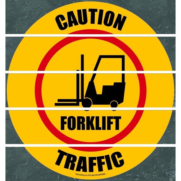 Superior Mark Floor Sign, Superior Mark, Caution Forklift Traffic, 17.5in SMFS0602